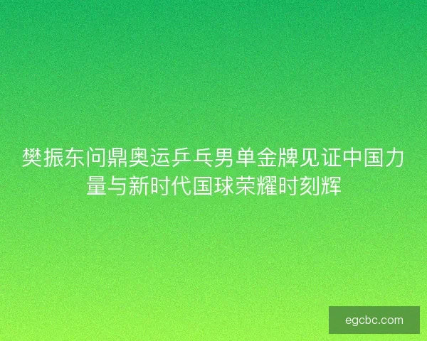 樊振东问鼎奥运乒乓男单金牌见证中国力量与新时代国球荣耀时刻辉 樊振东问鼎奥运乒乓男单金牌见证中国力量与新时代国球荣耀时刻辉