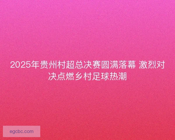 2025年贵州村超总决赛圆满落幕 激烈对决点燃乡村足球热潮 2025年贵州村超总决赛圆满落幕 激烈对决点燃乡村足球热潮