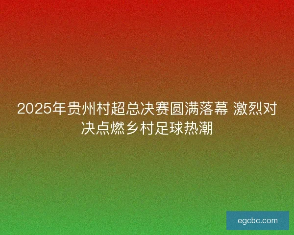 2025年贵州村超总决赛圆满落幕 激烈对决点燃乡村足球热潮 2025年贵州村超总决赛圆满落幕 激烈对决点燃乡村足球热潮