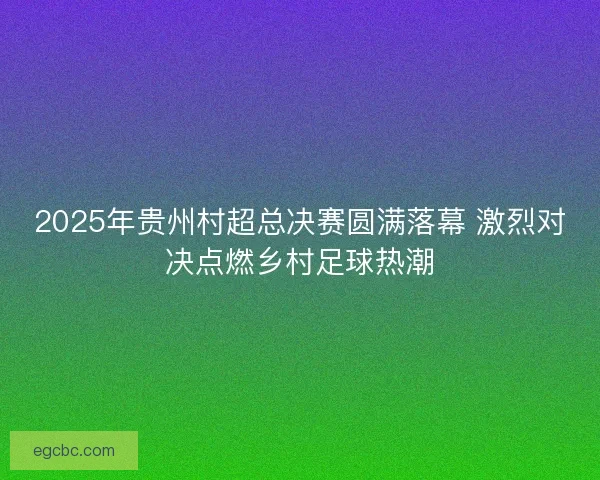 2025年贵州村超总决赛圆满落幕 激烈对决点燃乡村足球热潮 2025年贵州村超总决赛圆满落幕 激烈对决点燃乡村足球热潮